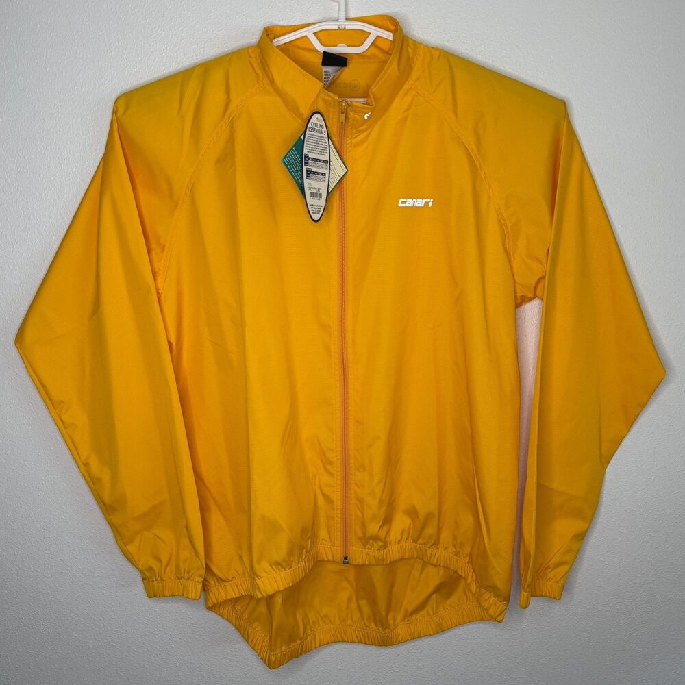 NWT Canari Microlight Shell Cycling Jacket Mens XXL Yellow Windproof Bike